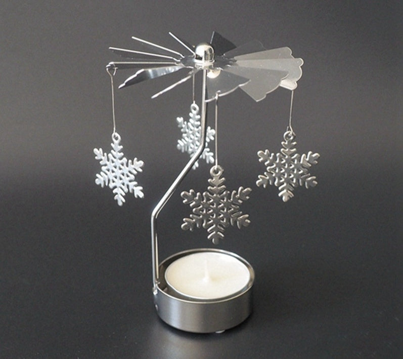 HKM-042387 Windmill Candle Stand - Handcrafted Iron and Aluminum Design for Atmospheric Candle Lighting