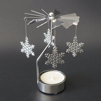 HKM-042387 Windmill Candle Stand - Handcrafted Iron and Aluminum Design for Atmospheric Candle Lighting