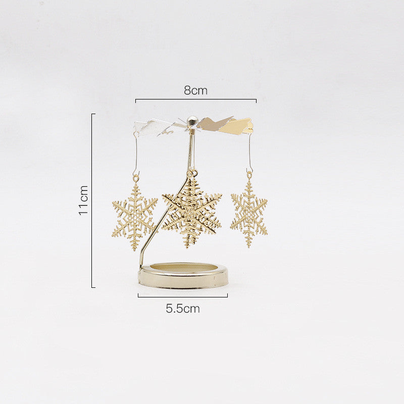 HKM-042387 Windmill Candle Stand - Handcrafted Iron and Aluminum Design for Atmospheric Candle Lighting