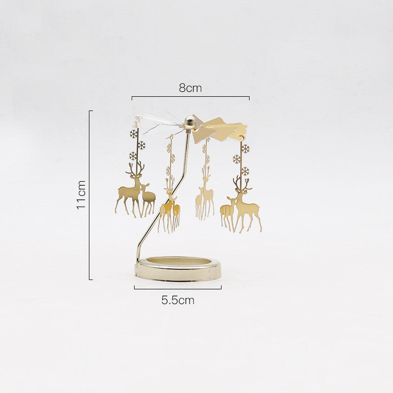 HKM-042387 Windmill Candle Stand - Handcrafted Iron and Aluminum Design for Atmospheric Candle Lighting