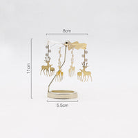 HKM-042387 Windmill Candle Stand - Handcrafted Iron and Aluminum Design for Atmospheric Candle Lighting