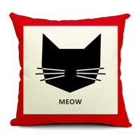 HKM-042451 Cat-Themed Cotton and Linen Waist Pillow with PP Cotton Filling