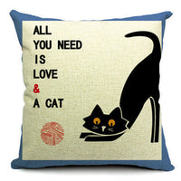 HKM-042451 Cat-Themed Cotton and Linen Waist Pillow with PP Cotton Filling