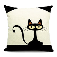 HKM-042451 Cat-Themed Cotton and Linen Waist Pillow with PP Cotton Filling