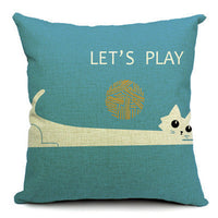 HKM-042451 Cat-Themed Cotton and Linen Waist Pillow with PP Cotton Filling