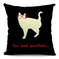 HKM-042451 Cat-Themed Cotton and Linen Waist Pillow with PP Cotton Filling