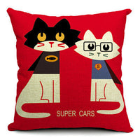 HKM-042451 Cat-Themed Cotton and Linen Waist Pillow with PP Cotton Filling