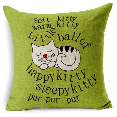 HKM-042451 Cat-Themed Cotton and Linen Waist Pillow with PP Cotton Filling
