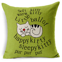 HKM-042451 Cat-Themed Cotton and Linen Waist Pillow with PP Cotton Filling
