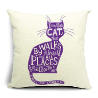 HKM-042451 Cat-Themed Cotton and Linen Waist Pillow with PP Cotton Filling