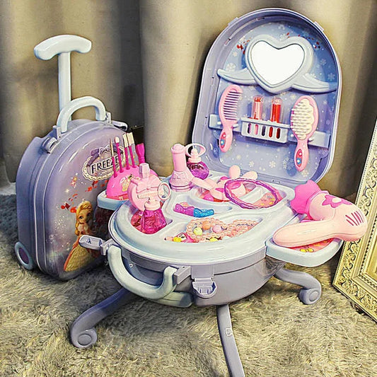 KTX-042451 Children's 2 in 1 Pretend Play Dressing Table & Cosmetic Box Set - Suitable for Ages 2 to 13