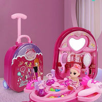HKM-042451 Children's 2 in 1 Pretend Play Dressing Table & Cosmetic Box Set - Suitable for Ages 2 to 13