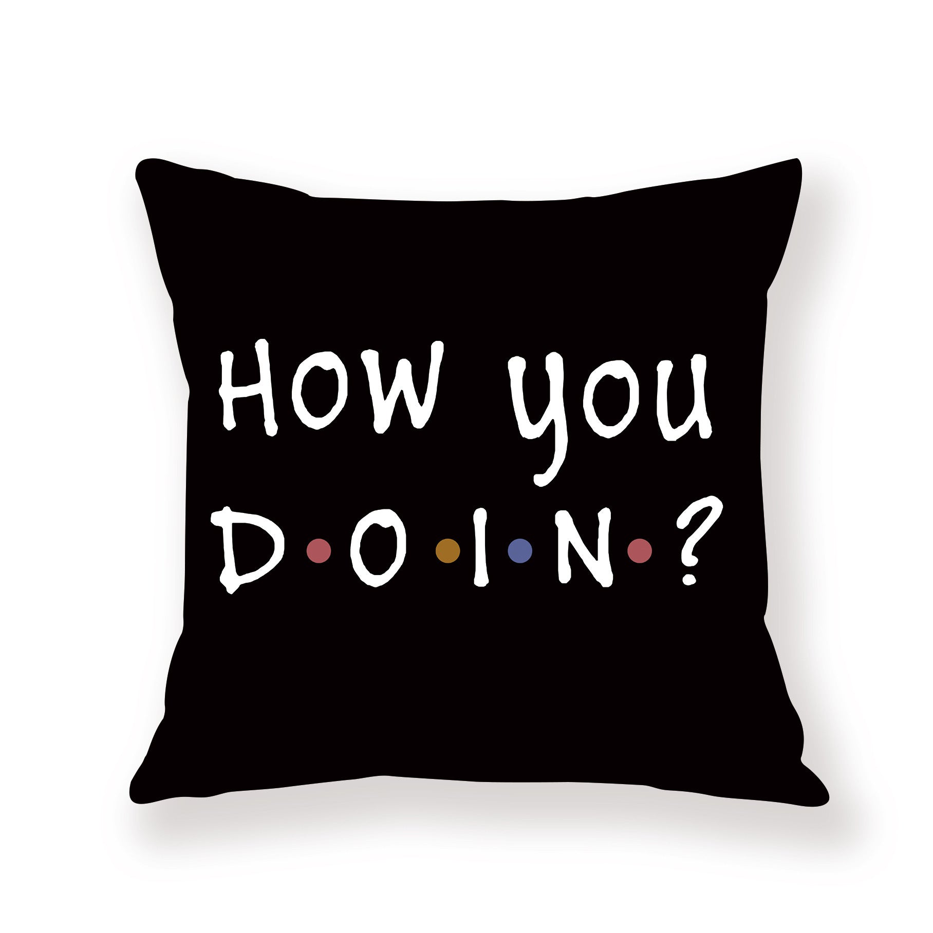HKM-042579 Black Geometric Abstraction English Letter Pillow Cover, Modern 45x45cm, Chemical Fiber