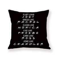 HKM-042579 Black Geometric Abstraction English Letter Pillow Cover, Modern 45x45cm, Chemical Fiber