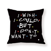 HKM-042579 Black Geometric Abstraction English Letter Pillow Cover, Modern 45x45cm, Chemical Fiber