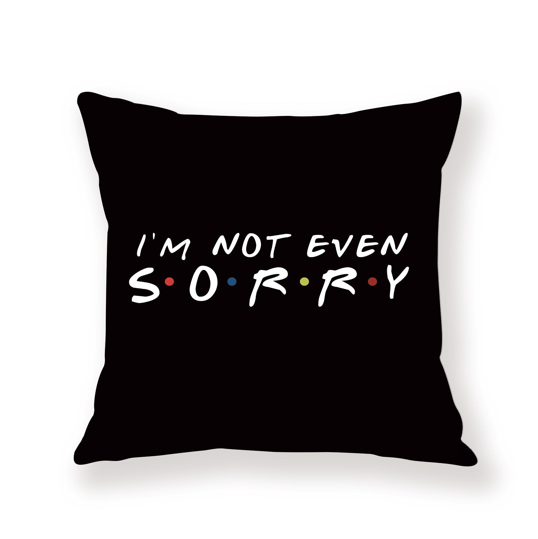HKM-042579 Black Geometric Abstraction English Letter Pillow Cover, Modern 45x45cm, Chemical Fiber