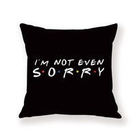 HKM-042579 Black Geometric Abstraction English Letter Pillow Cover, Modern 45x45cm, Chemical Fiber