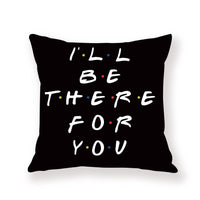 HKM-042579 Black Geometric Abstraction English Letter Pillow Cover, Modern 45x45cm, Chemical Fiber