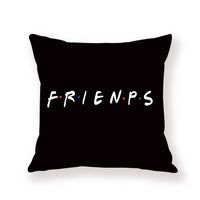 HKM-042579 Black Geometric Abstraction English Letter Pillow Cover, Modern 45x45cm, Chemical Fiber