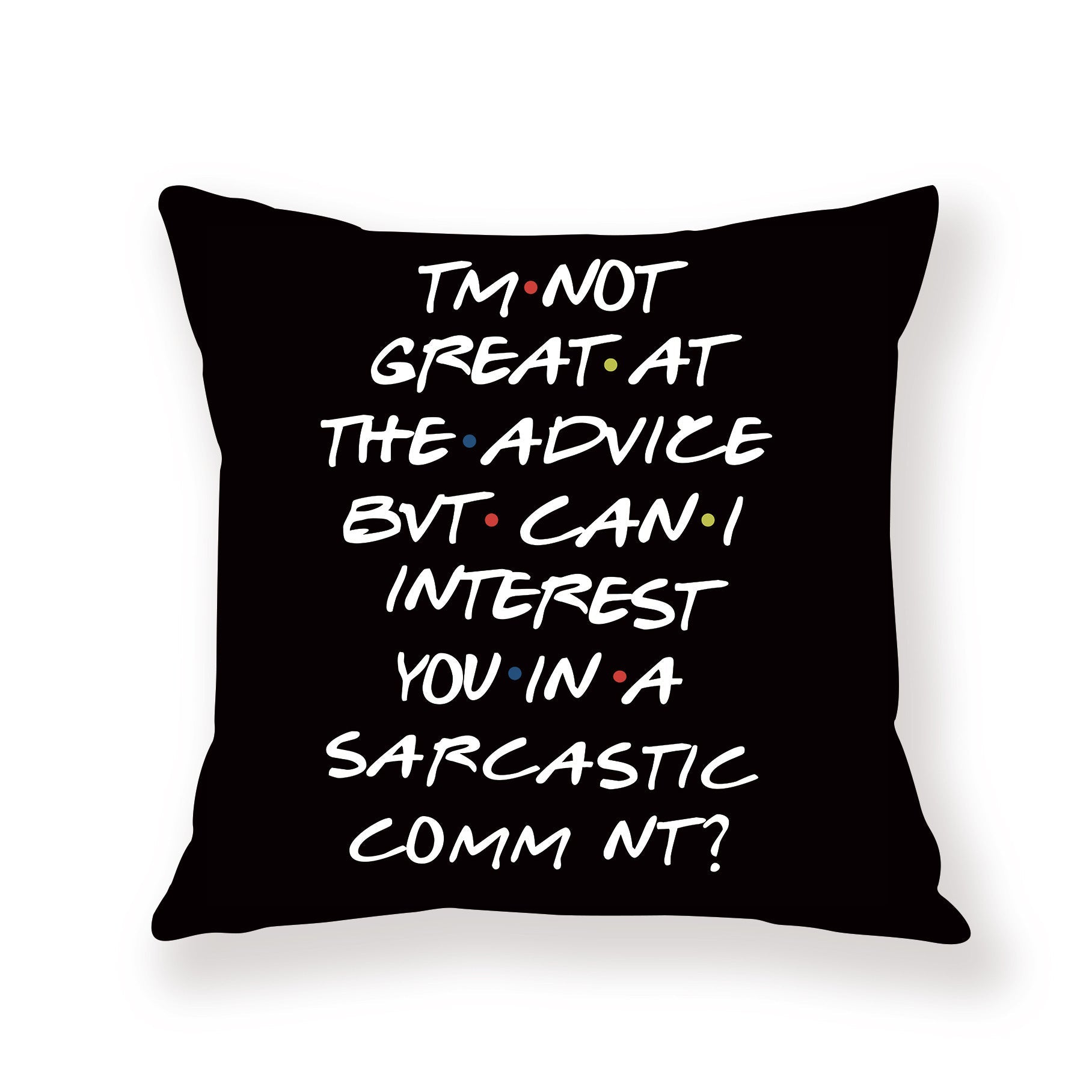 HKM-042579 Black Geometric Abstraction English Letter Pillow Cover, Modern 45x45cm, Chemical Fiber