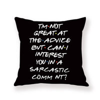 HKM-042579 Black Geometric Abstraction English Letter Pillow Cover, Modern 45x45cm, Chemical Fiber