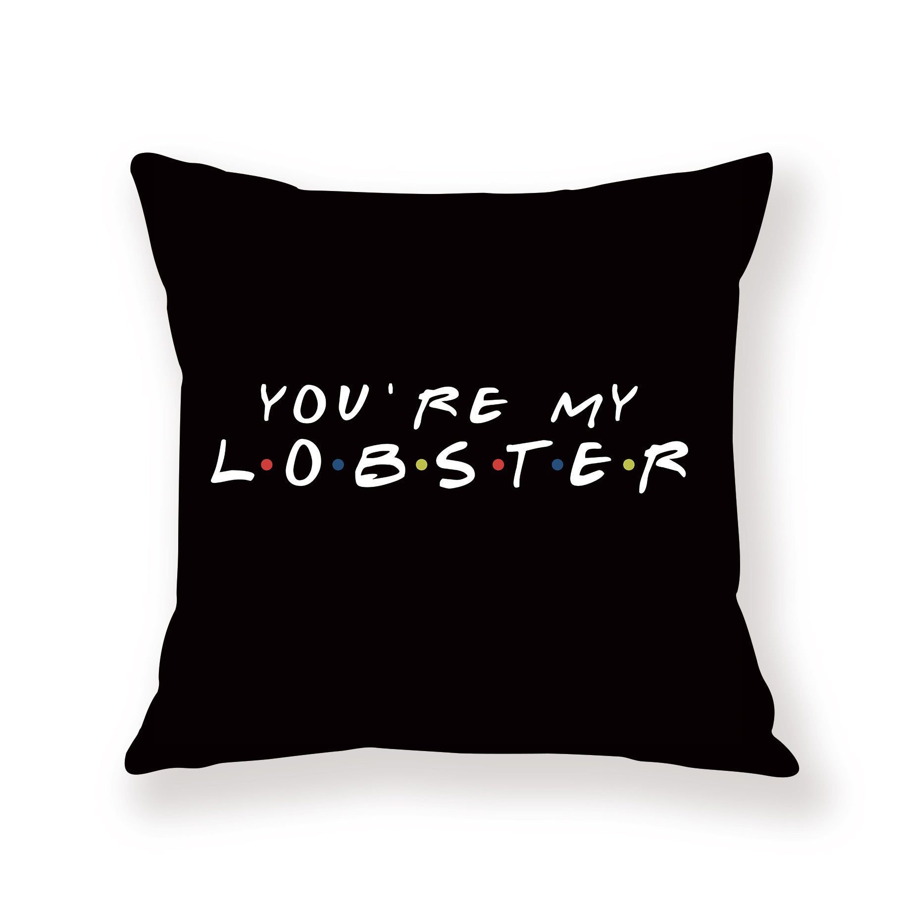 HKM-042579 Black Geometric Abstraction English Letter Pillow Cover, Modern 45x45cm, Chemical Fiber