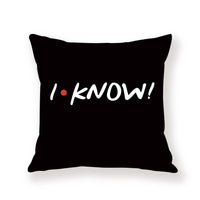 HKM-042579 Black Geometric Abstraction English Letter Pillow Cover, Modern 45x45cm, Chemical Fiber
