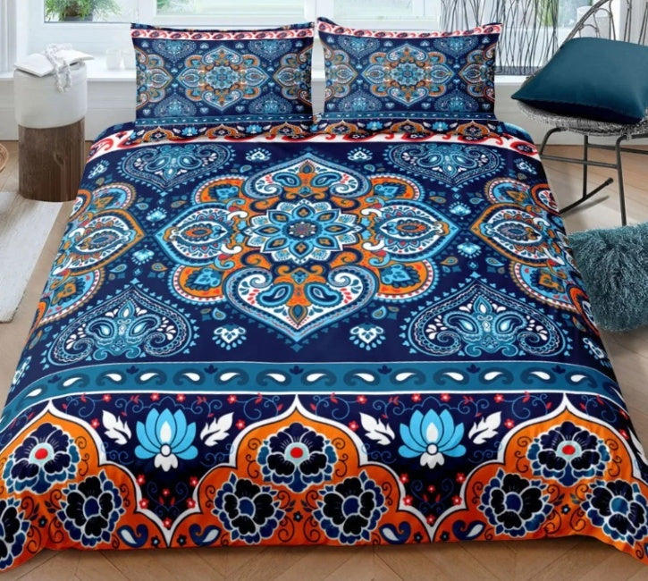 HKM-042771 Bohemian Printed Down Quilt Cover Set - Multiple Sizes Available