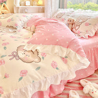 HKM-042771 Korean Style Pure Cotton Quilt Cover Set for Single Bed - Multiple Size Options Available