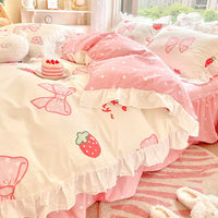 HKM-042771 Korean Style Pure Cotton Quilt Cover Set for Single Bed - Multiple Size Options Available