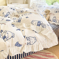 HKM-042771 Korean Style Pure Cotton Quilt Cover Set for Single Bed - Multiple Size Options Available