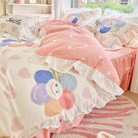 HKM-042771 Korean Style Pure Cotton Quilt Cover Set for Single Bed - Multiple Size Options Available