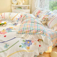HKM-042771 Korean Style Pure Cotton Quilt Cover Set for Single Bed - Multiple Size Options Available