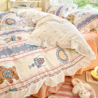 HKM-042771 Korean Style Pure Cotton Quilt Cover Set for Single Bed - Multiple Size Options Available