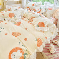HKM-042771 Korean Style Pure Cotton Quilt Cover Set for Single Bed - Multiple Size Options Available