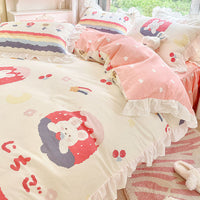 HKM-042771 Korean Style Pure Cotton Quilt Cover Set for Single Bed - Multiple Size Options Available