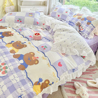 HKM-042771 Korean Style Pure Cotton Quilt Cover Set for Single Bed - Multiple Size Options Available
