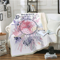 HKM-042835 Thick Plush Square Blanket with Cartoon Flower Pattern, 100% Polyester Fiber