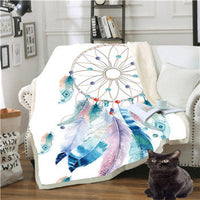 HKM-042835 Thick Plush Square Blanket with Cartoon Flower Pattern, 100% Polyester Fiber