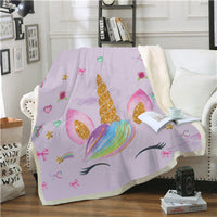 HKM-042835 Thick Plush Square Blanket with Cartoon Flower Pattern, 100% Polyester Fiber