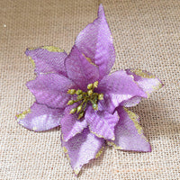 HKM-042899 Three-Layer Gold Powder Christmas Flower - 13cm, Set of 10