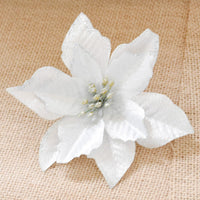 HKM-042899 Three-Layer Gold Powder Christmas Flower - 13cm, Set of 10