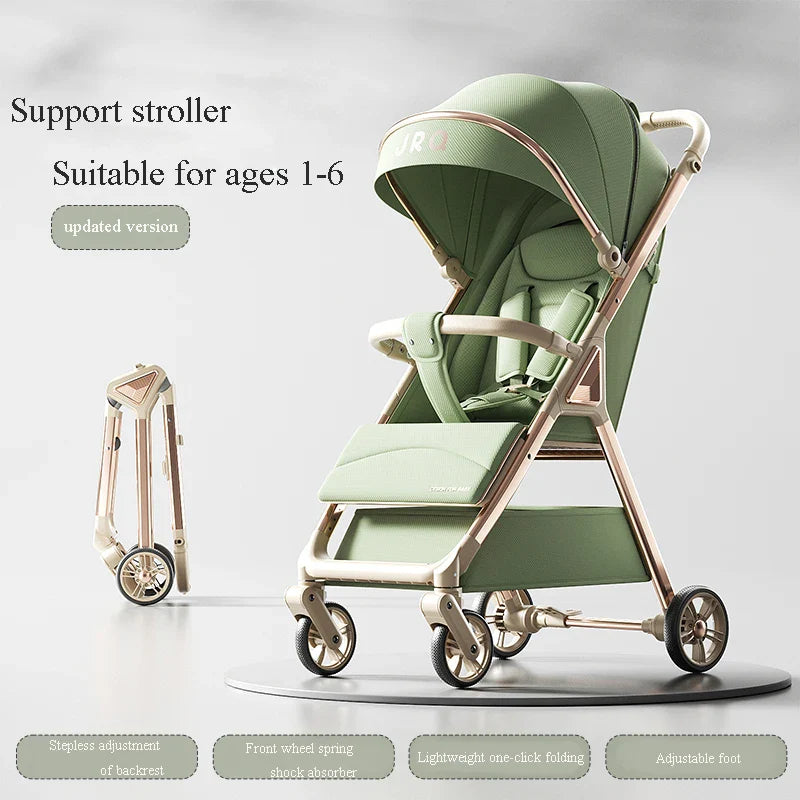 KTX-042963 Durable Aluminium Baby Stroller with Anti-Tip Design and One-Click Fold Feature