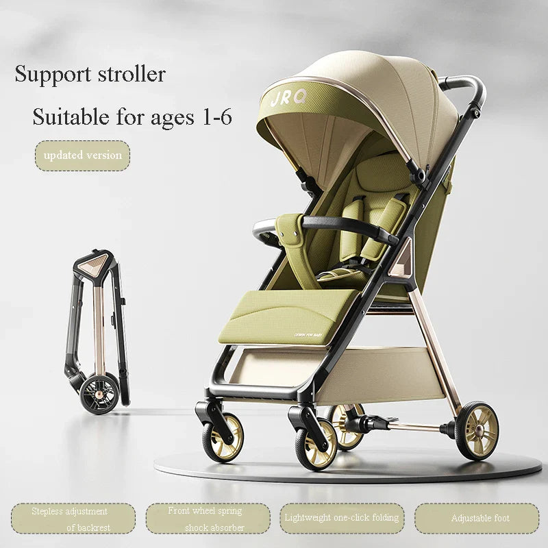KTX-042963 Durable Aluminium Baby Stroller with Anti-Tip Design and One-Click Fold Feature