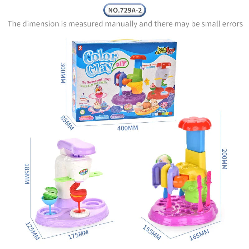 HKM-043027 Creative Playdough Ice Cream Machine Toy Set for Pretend Kitchen Play – Ages 3 and Up