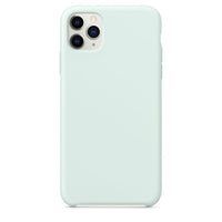 HKM-043027 Liquid Silicone Back Cover Case for Apple Mobile Phones - Simple Pure Color Design