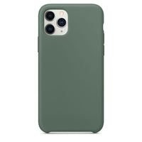 HKM-043027 Liquid Silicone Back Cover Case for Apple Mobile Phones - Simple Pure Color Design