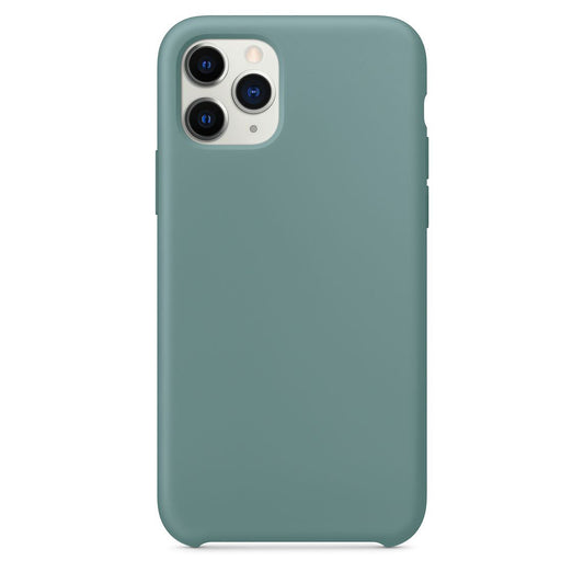 HKM-043027 Liquid Silicone Back Cover Case for Apple Mobile Phones - Simple Pure Color Design