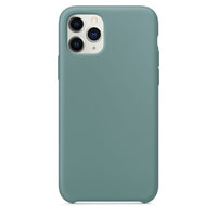 HKM-043027 Liquid Silicone Back Cover Case for Apple Mobile Phones - Simple Pure Color Design