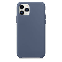 HKM-043027 Liquid Silicone Back Cover Case for Apple Mobile Phones - Simple Pure Color Design